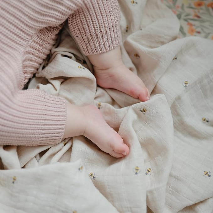mushie Muslin Baby Swaddle Blanket | 100% Organic Cotton - Image 3