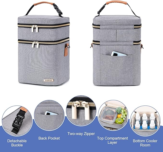 Breastmilk Cooler Bag with Ice Pack Fits 6 Baby Bottles Up to 9 Ounce - Image 5