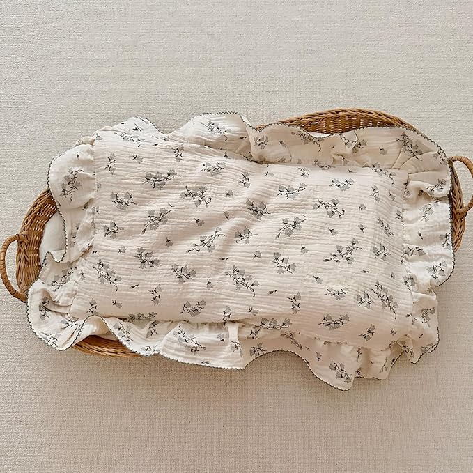BuLuTu Cute Floral Toddler Pillowcase Cotton Muslin Kids Pillow Case - Image 6
