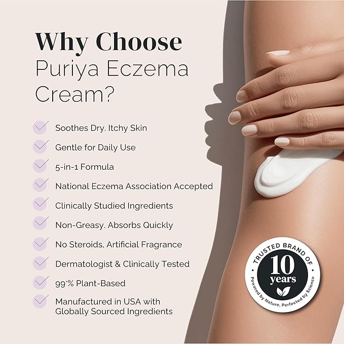 Puriya 5-in-1 Eczema Cream for Kids, Advanced Colloidal Oatmeal Lotion for Dry - Image 3