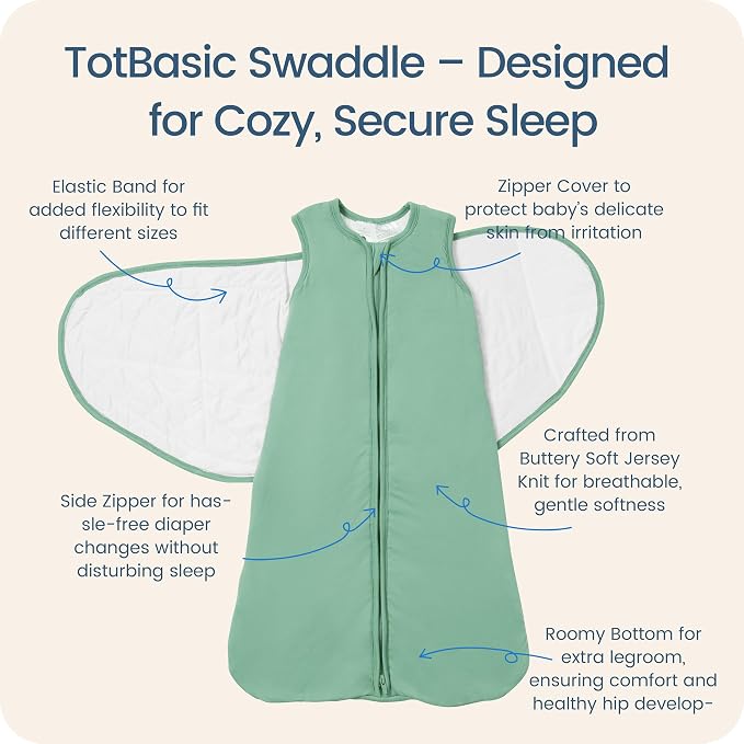 Newborns Swaddle Sleep Sack 0–3 Months, 1.0 TOG Baby Blanket - Image 2