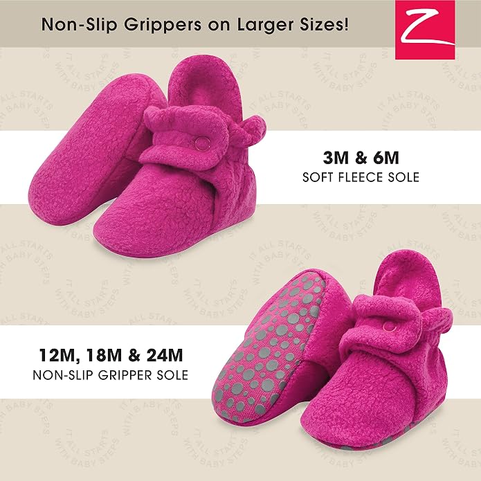 Zutano Unisex Fleece Baby Booties, Two Snap Closure, Newborn to 24 Months - Image 2
