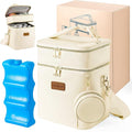 Breastmilk Cooler Bag with Ice Pack & Pacifier Case, Large Double Layer by Derbiedersinn