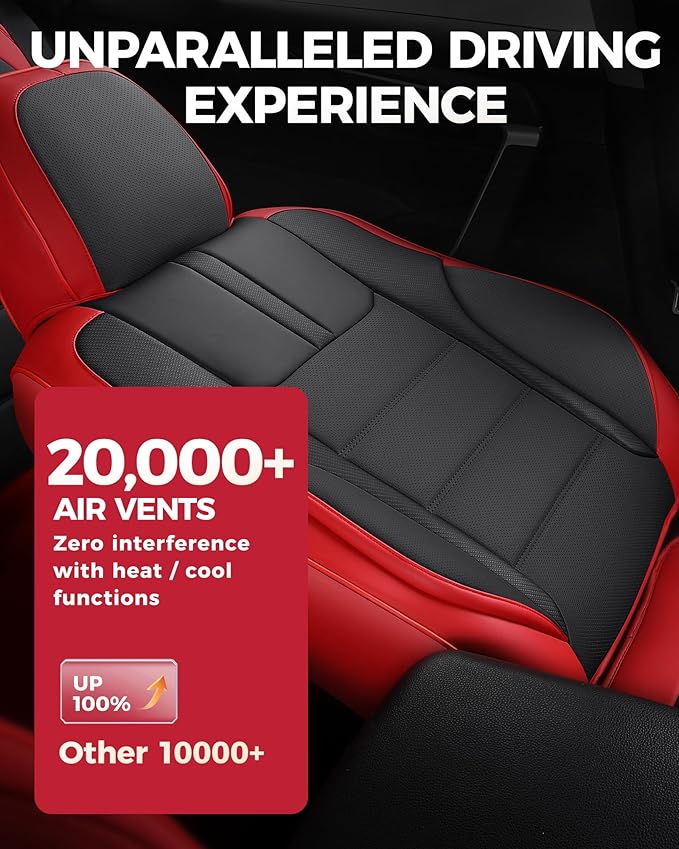 FREESOO Red Black Car Seat Covers Full Set - Image 6