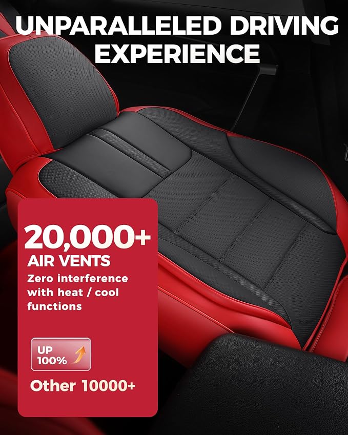 FREESOO Red Black Front Car Seat Covers - Image 5