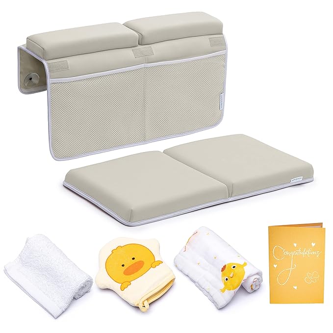 Bath Kneeler with Elbow Rest Pad Set, 1.75 inch Thick Kneeling Pad and Elbow by BABY+BOOTH