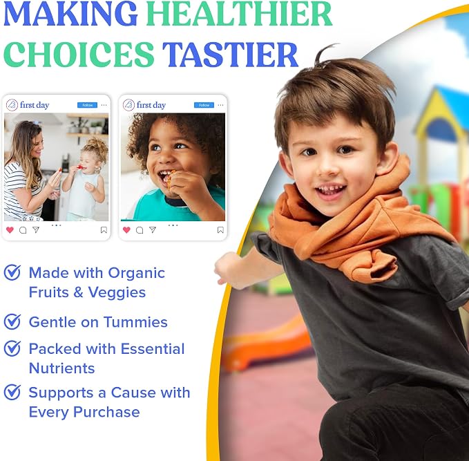 FIRST DAY Kids Multivitamin Gummies Age 4+, Strawberry & Orange - Image 8