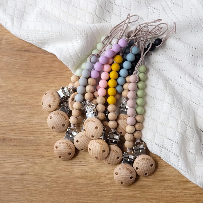 SAMiGO Pacifier Clips for Baby Boys Pacifier Holders Silicone Paci Binky Clips - Image 7