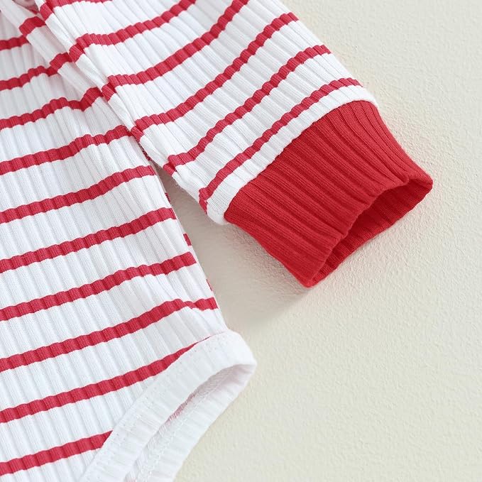 Newborn Baby Boy Girl Clothes Ribbed Knitted Long Sleeve Romper Pants Solid - Image 4