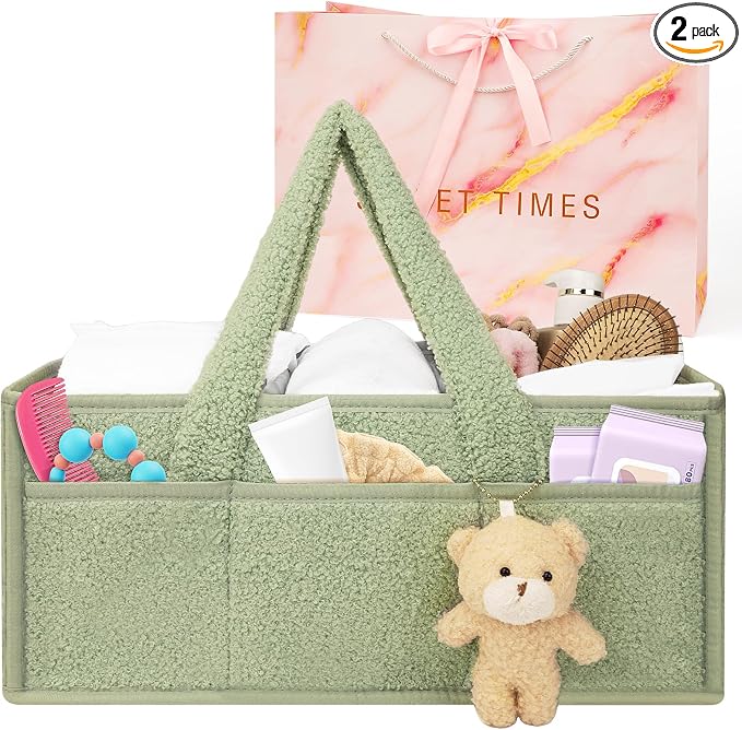 Diaper caddy, and baby essentials. Versatile as a changing table organizer or by VZZNN