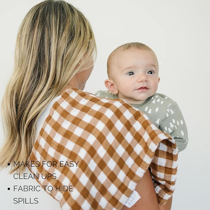 Mebie Baby Burp Cloths, Modern Print 3-Pack, Muslin Burp Cloth Set - Image 6