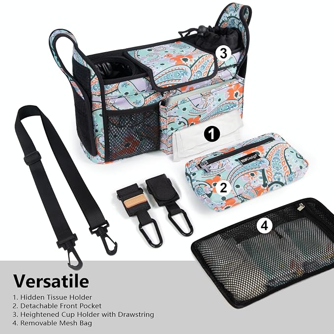 TOPDesign Universal Baby Stroller Organizer, Stroller Caddy - Image 2