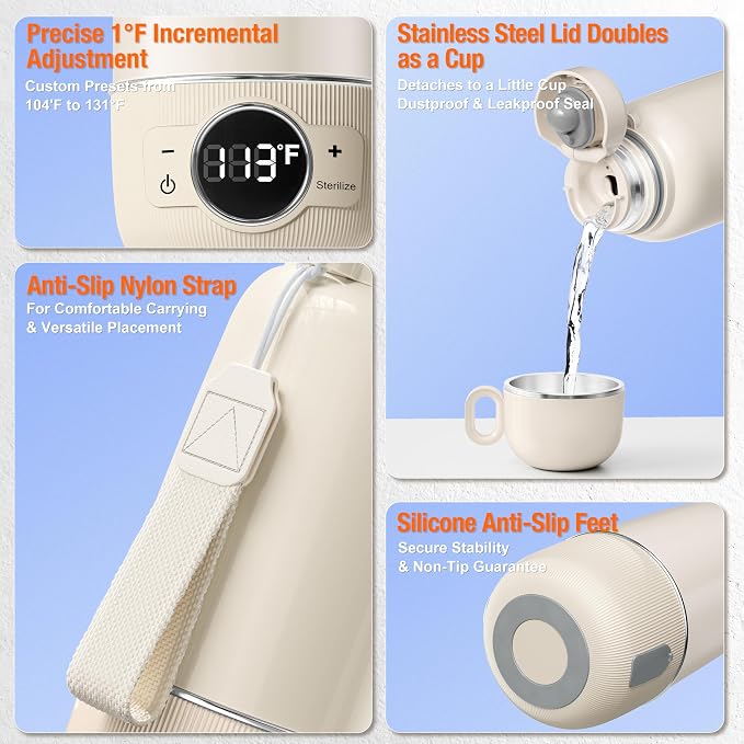 Portable Bottle Warmer for Travel– Warm Baby Formula, Breastmilk, or Water - Image 9