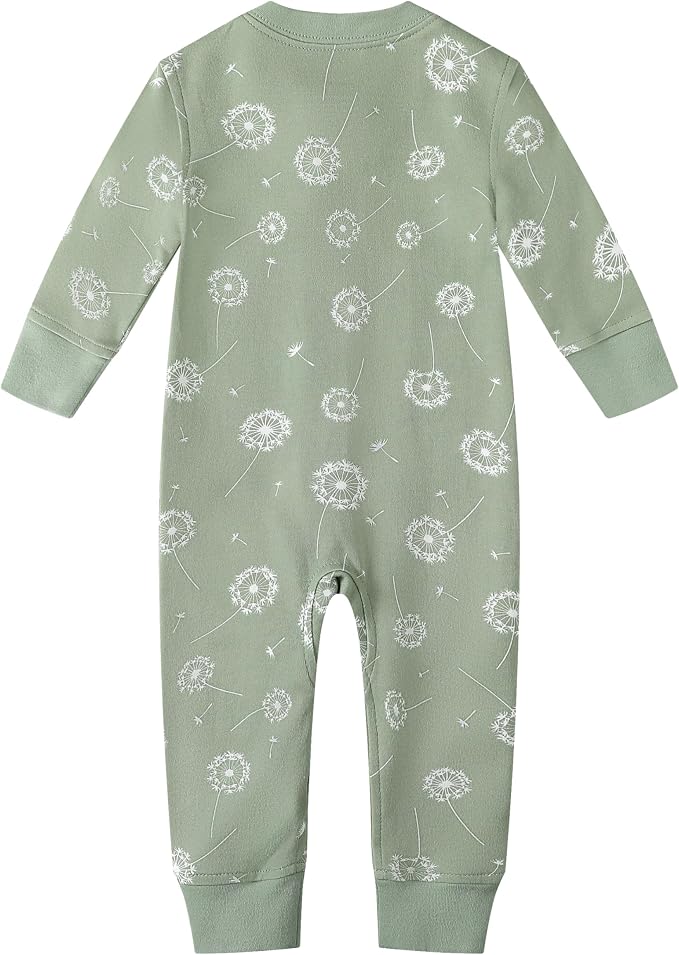 Owlivia Organic Cotton Baby Boy Girl Zip up Sleep 'N Play Pjs, Long Sleeve - Image 2