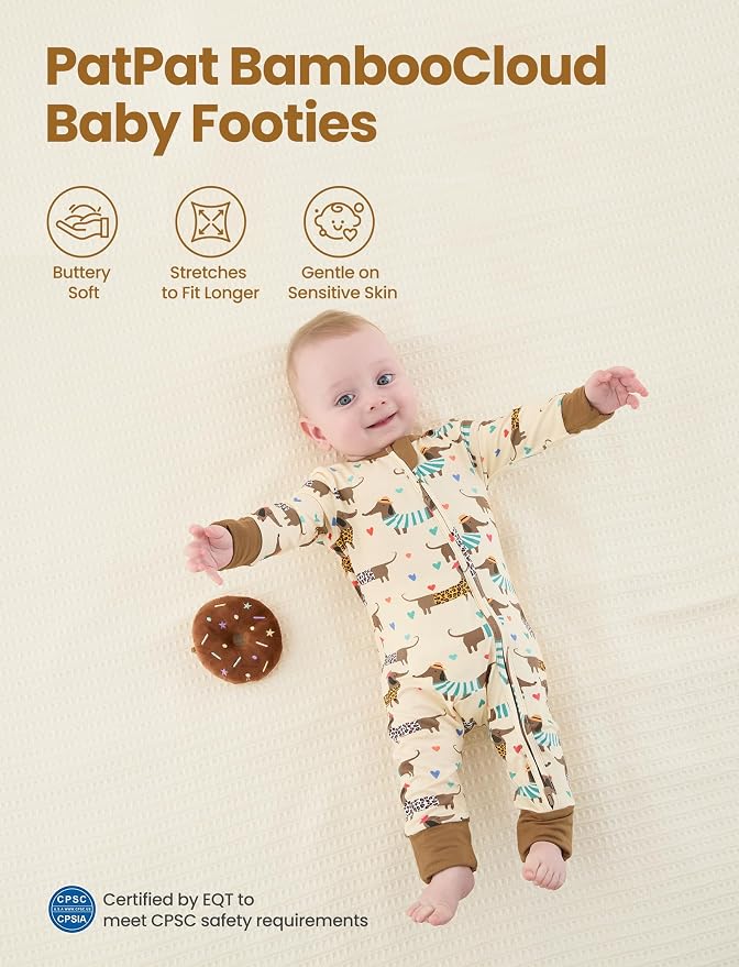 PATPAT Baby Footie Romper with Mittens - Image 4