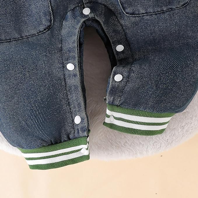 Baby Boy Clothes Fall Winter Outfits Long Sleeve Striped Romper Cute Cartoon - Image 6