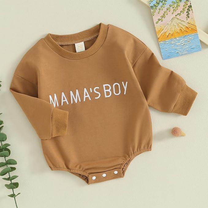 VISGOGO Newborn Infant Baby Boy Girls Oversized Romper Little Dude Sweater - Image 3