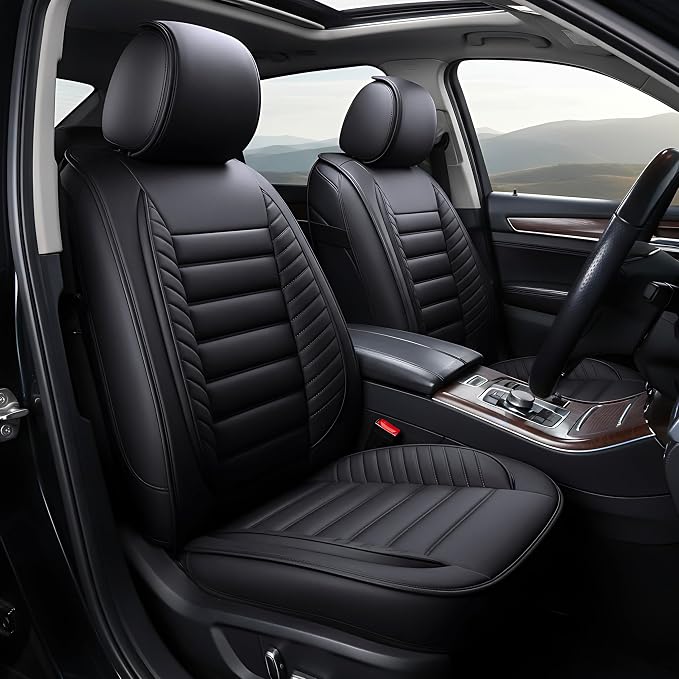 OASIS AUTO Car Seat Covers Premium Waterproof Faux Leather Cushion Universal by OasisAuto