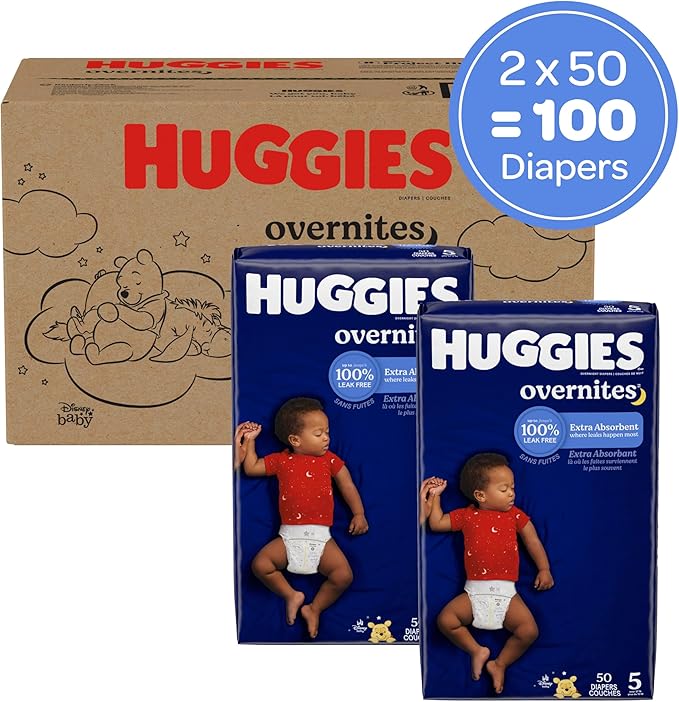 Huggies Size 5 Overnites Baby Diapers: Overnight Diapers, Size 5, 100 Ct - Image 2