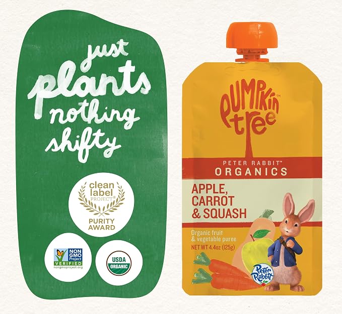 Pumpkin Tree Peter Rabbit Organics Apple, Carrot and Squash Puree, 4.4 Ounce - Image 5
