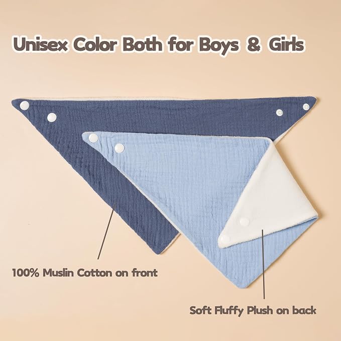 Susurration Muslin Baby Drool Bibs 6Pack Soft Triangular Adjustable Baby - Image 6