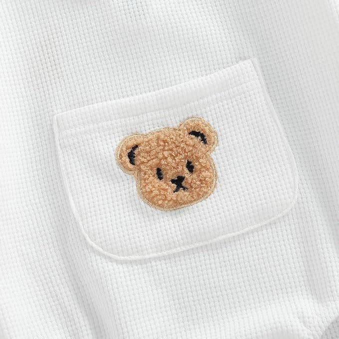 Douhoow Cute Baby Sweatshirt Romper Waffle Knit Baby Clothes Infant Girl Boy - Image 3