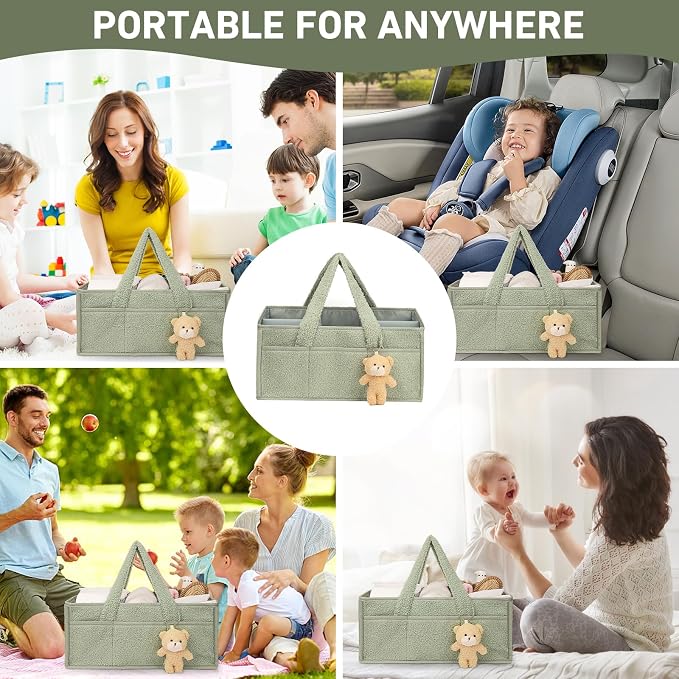 Diaper caddy, and baby essentials. Versatile as a changing table organizer or - Image 7