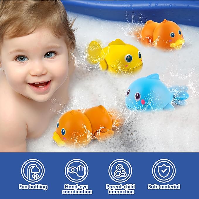 Dwi Dowellin Bath Toys for Toddlers, Magnetic Fishing Games Kids Bathtub Toys - Image 3