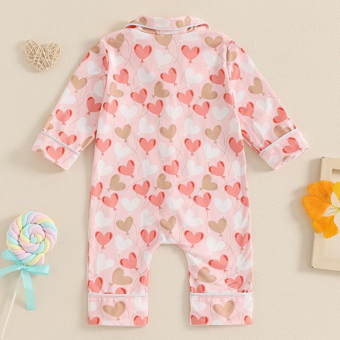 Balaflyie Baby Girl Button Down Pajamas Romper One-Piece Jumpsuit Long Sleeve - Image 2