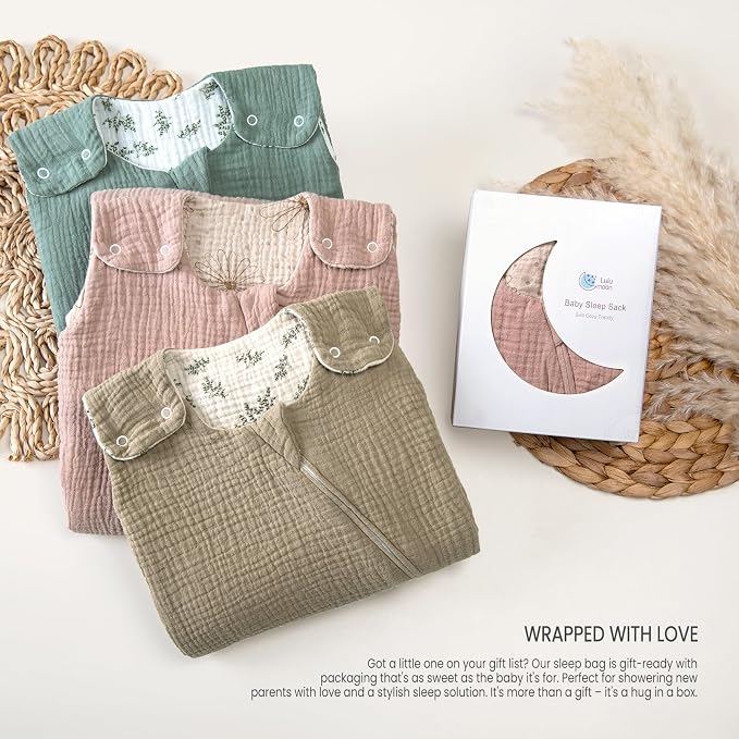 lulumoon Sleep Sack Muslin for Baby: Cotton Wearable Blanket - Image 9