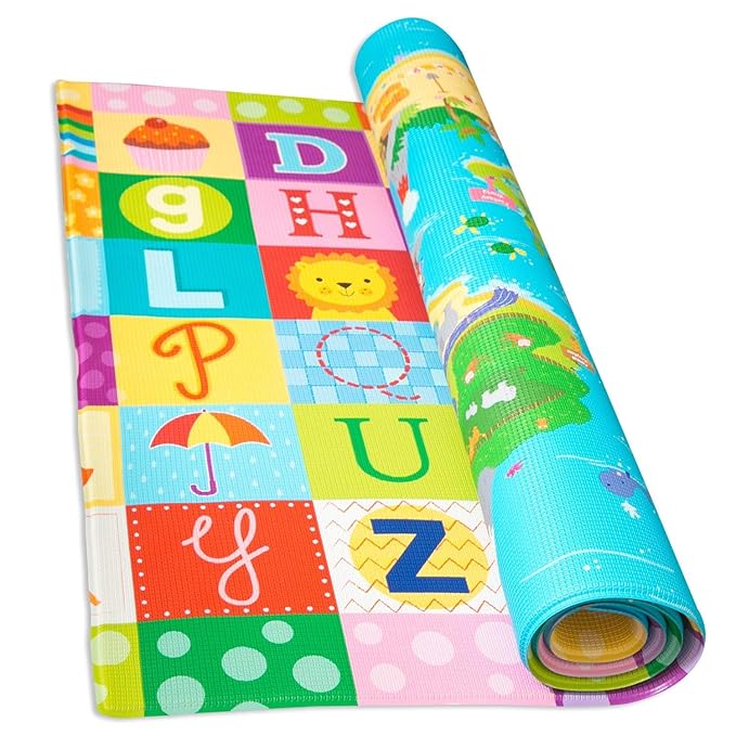 Baby Care Play Mat 82'' x 55'' Original One-Piece Reversible Rollable - Image 4