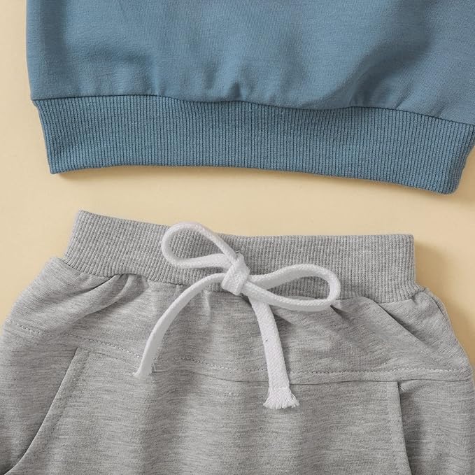 Toddler Baby Boy Clothes Solid Color Long Sleeve Crewneck Sweatshirt Top Casual - Image 5