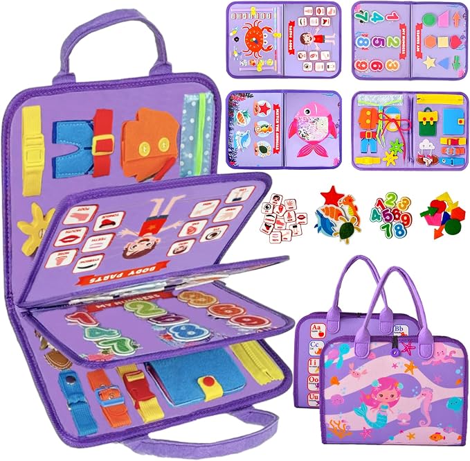 Qizfun Montessori Busy Board Book by Qizfun