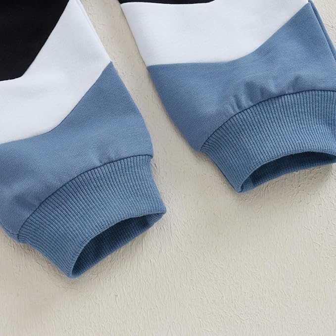 Kupretty Toddler Baby Boy Fall Winter Clothes Color Block Long Sleeve - Image 5