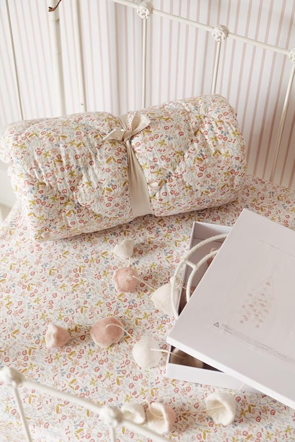 Pehr Baby Play Mat, Floret | Ultra-Soft Quilted 100% Cotton Exterior - Image 5
