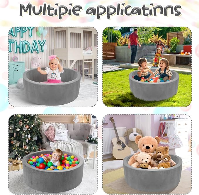 Foam Baby Ball Pit, 35.4"x 11.8" Ball Pits - Image 5