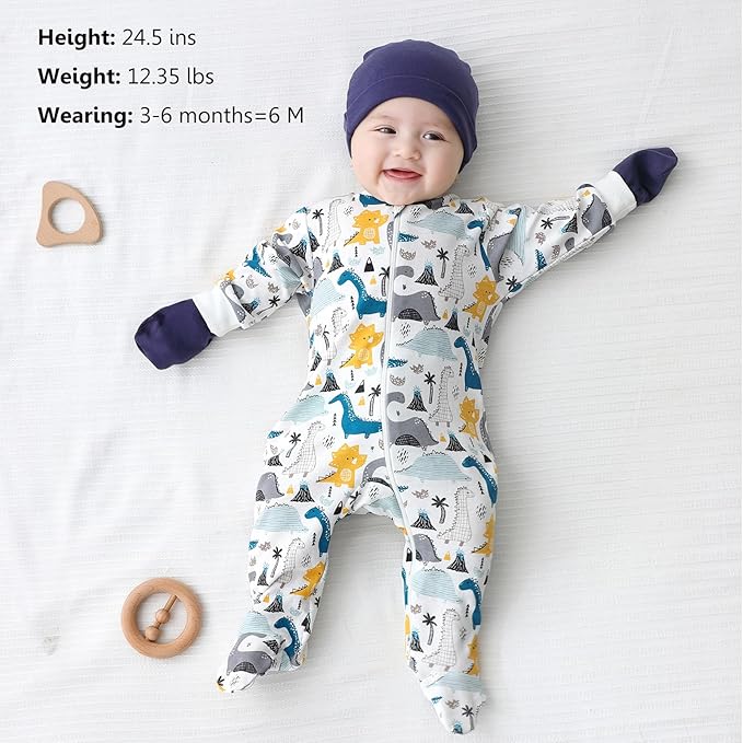 Newborn Baby 2-way Zipper Romper Cotton One-piece Jumsuit 3-pack, 0-24 Months - Image 3