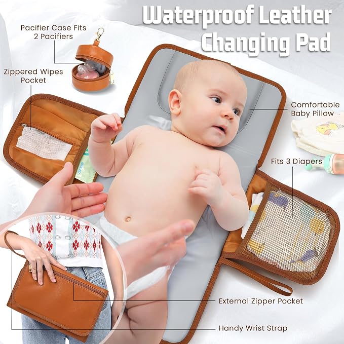Premium Vegan Leather Diaper Bag Backpack - Image 6