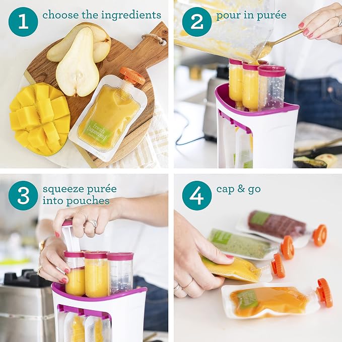 Infantino Squeeze Station, Baby Food Maker & Pouch Filler, Fill 3 Reusable - Image 2