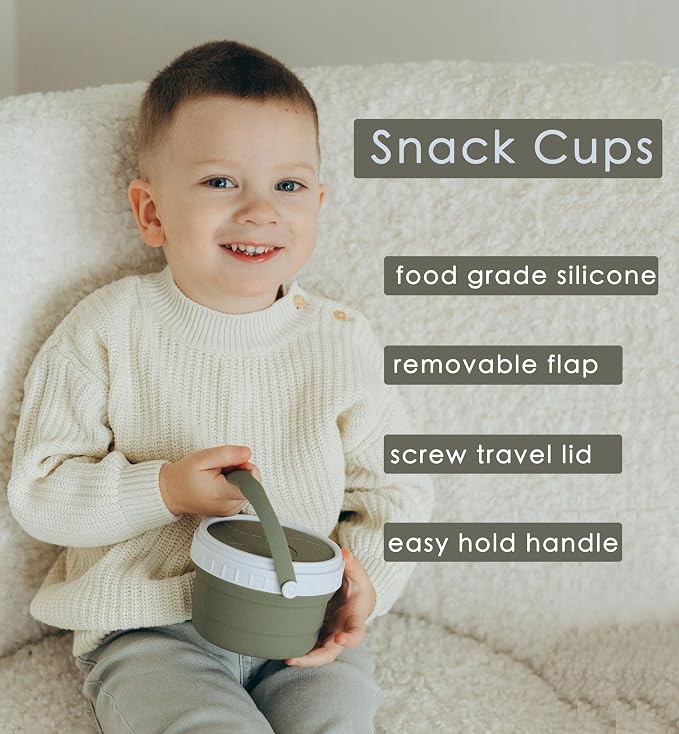 No Spill Silicone Toddler Snack Containers, Detachable Silicone Flap - Image 2