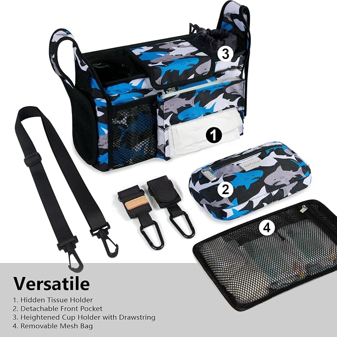 TOPDesign Universal Baby Stroller Organizer, Stroller Caddy - Image 2