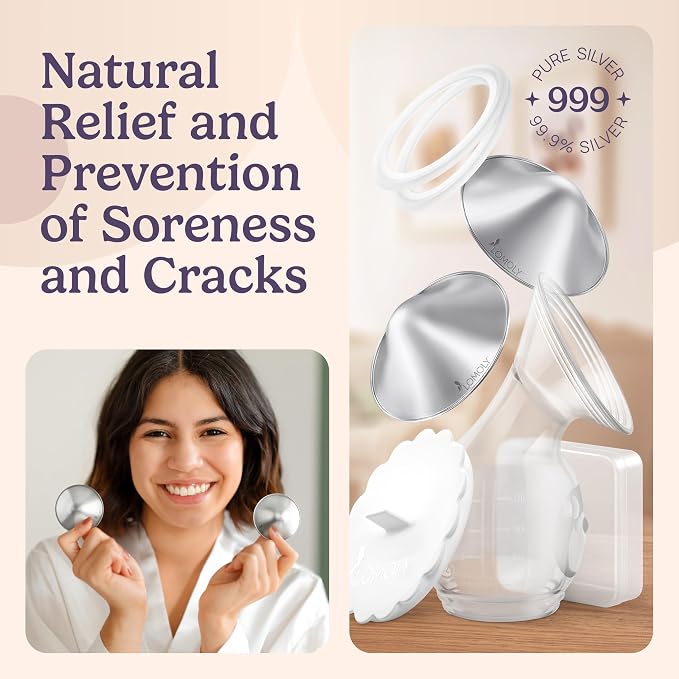 Silver Nipple Covers Breastfeeding: Pure 999 Silver Nipple Shield | Silver - Image 7