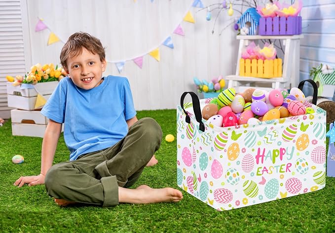 Easter Gift Basket Eggs Storage Basket Kids Toys Storage Basket Organizer Box - Image 6