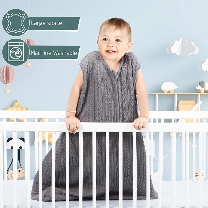 Baby Sleep Sack 12-18 Months, Baby Wearable Blanket 100% Acrylic knit 2-Way - Image 3