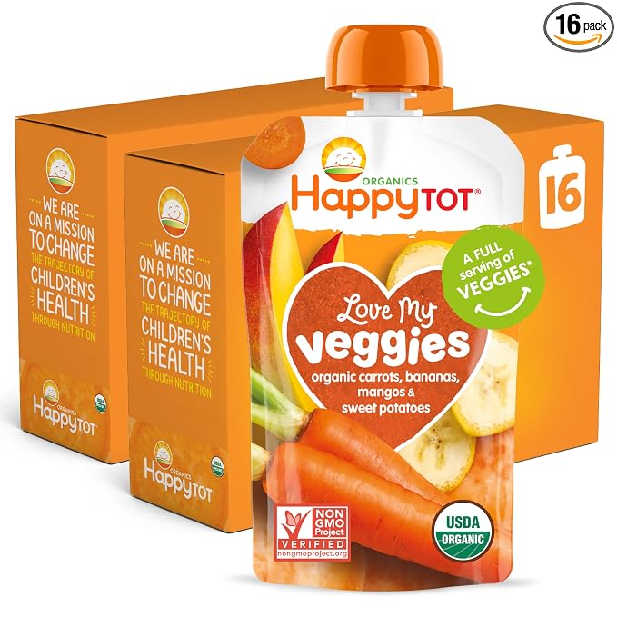 Happy Tot Organics Stage 4 Baby Food Pouches, Gluten Free, Vegan Snack by HappyTot