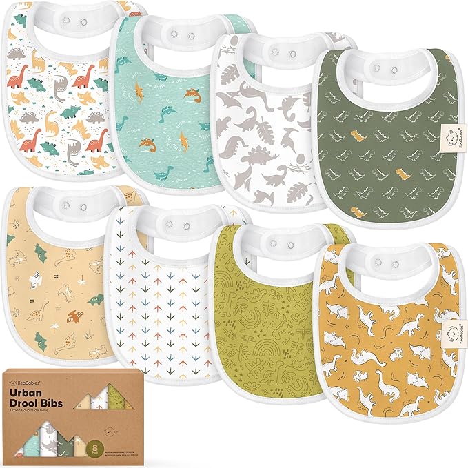 8-Pack Organic Baby Bibs for Boys, Girls by KeaBabies