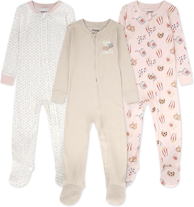 HUGGIES unisex-baby 3-pack Footed Coverall Pajamas by Huggies%C2%AE