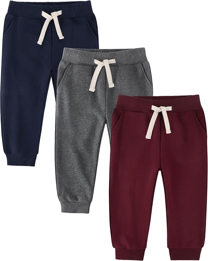 3 Pack Fleece Toddler Boys Sweatpants Kids Joggers Soft Cotton Toddler Boys by Unknown