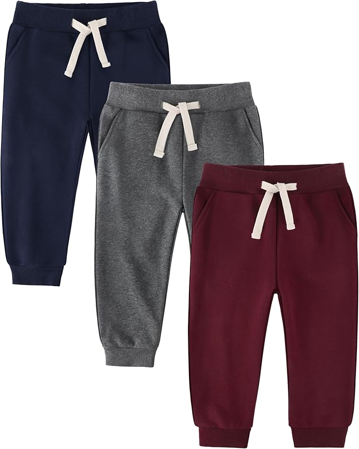 3 Pack Fleece Toddler Boys Sweatpants Kids Joggers Soft Cotton Toddler Boys by Unknown