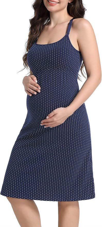 SUIEK 3-Pack Maternity Nursing Nightgown Cotton Breastfeeding Dress Pregnancy - Image 3